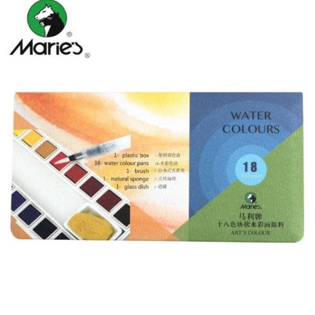 

Maries Watercolor 18 Pocket Box - Solid Watercolor Terlaris