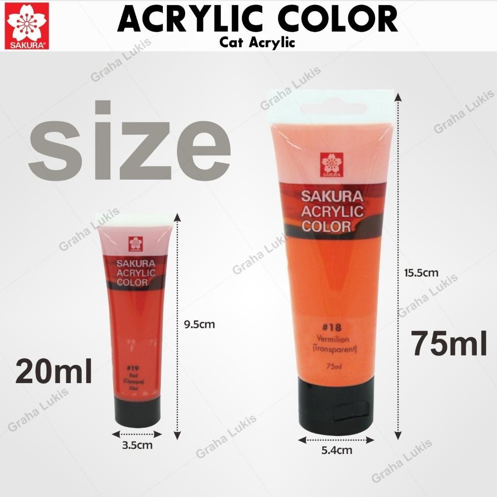 

Sakura Acrylic 20ml - Satuan - Varian 2 White / Black / Gray / Gold / Silver Terlaris