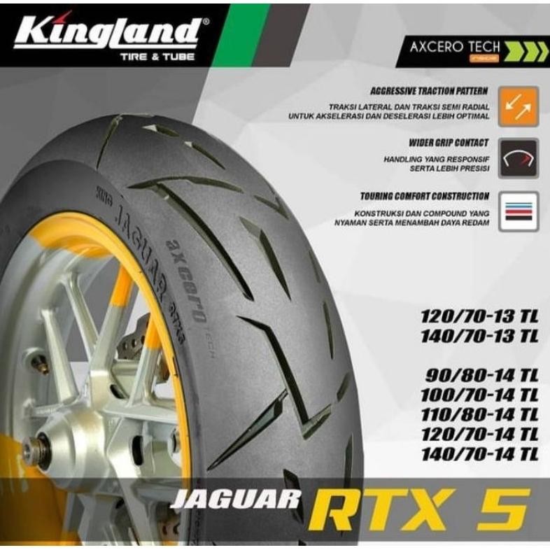 Produk Baru Ban Kingland RTX-5 Tubeless Ring 14 - Ukuran 120/70-14 & 140/70-14 - Aerox Lexi Vario Xr