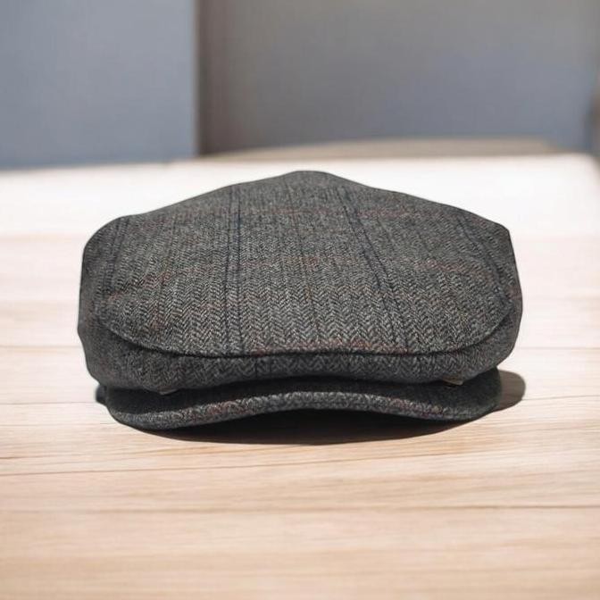 Grosir Thejam The Original Topi Klasik Ivy Cap Wool Herringbone Grey Tartan Vintage