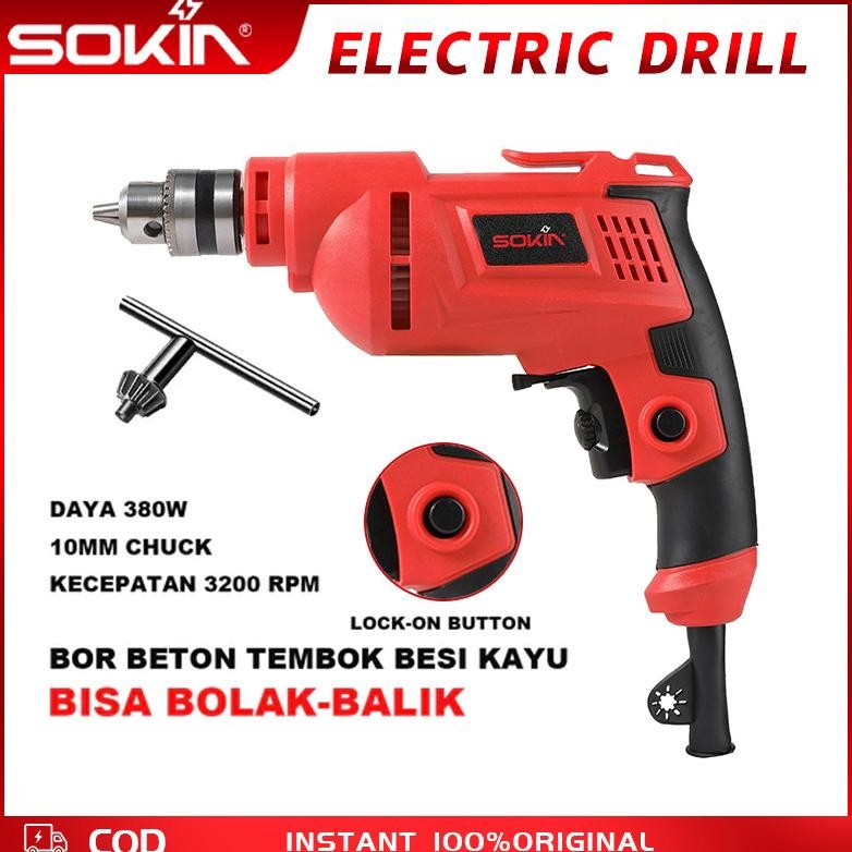 termurah sokin mesin bor listrik 10mm bor listrik untuk beton, kayu, dan besi