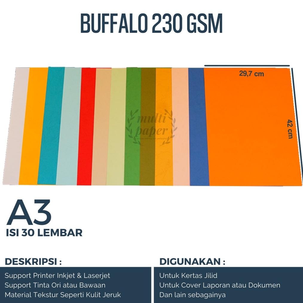 

Kertas Buffalo A3 isi 30 lembar / Kertas Jilid A3 / Kertas A3 Karton Buffalo RB07