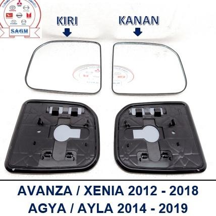 KACA SPION AVANZA XENIA 2012 AGYA AYLA 2014 BRACKET ORI (KACA + BRACKET HITAM)