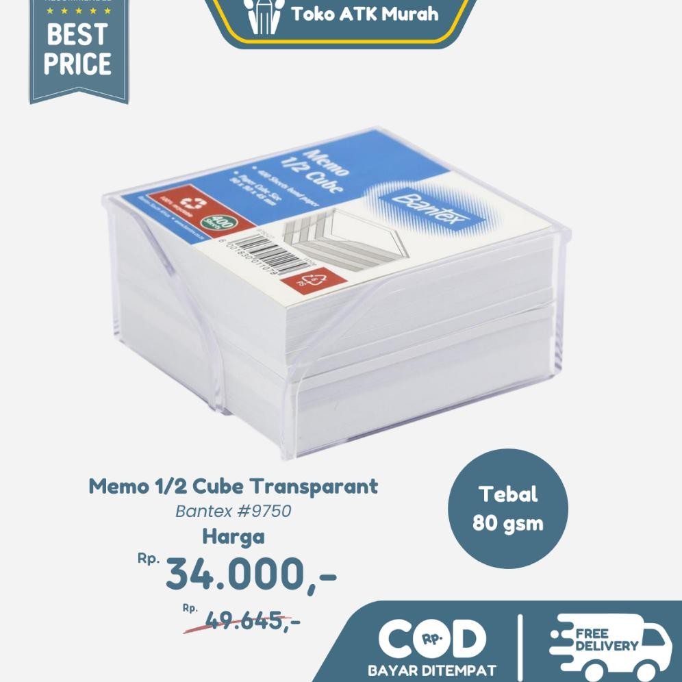 

Bantex Memo 1/2 Cube Transparant #9750 RB07