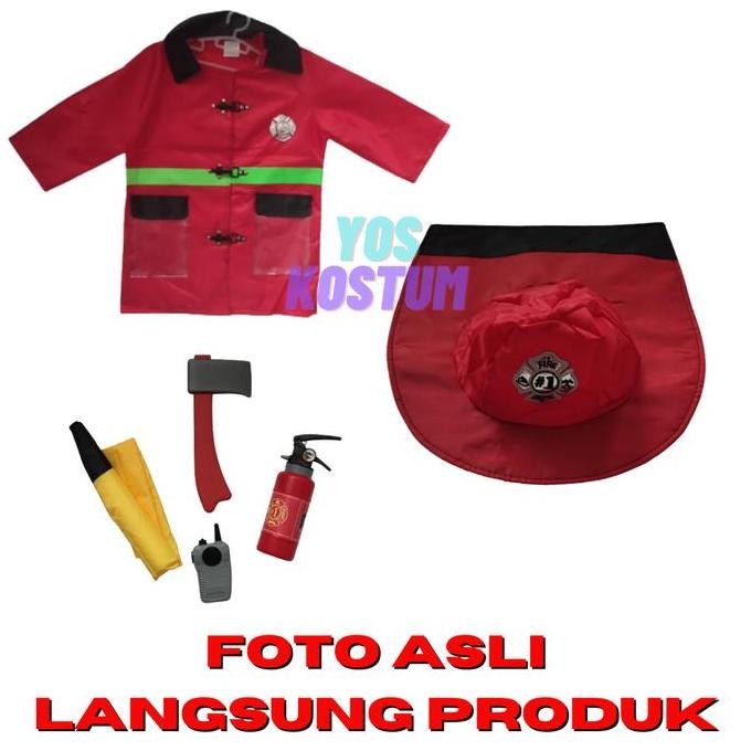 Sale Kostum Pemadam Kebakaran Anak Import Baju Profesi Damkar Tk Fireman