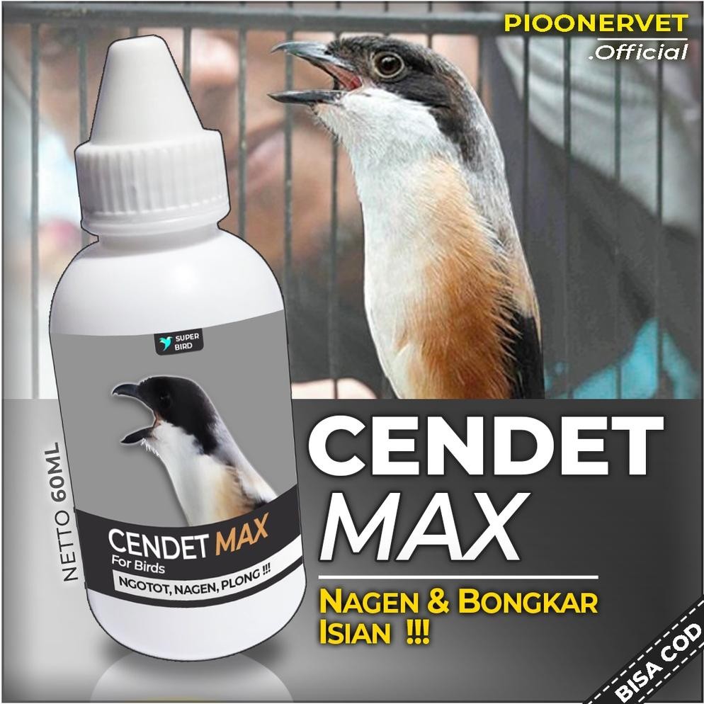 PIOONERVET - Vitamin Burung CENDET MAX Obat Penggacor Kicau Merangsang Bunyi Doping Stamina Sempati 