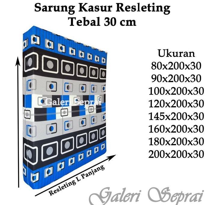 Sarung Kasur Resleting Tebal 30 cm, Sprei Kasur Resleting