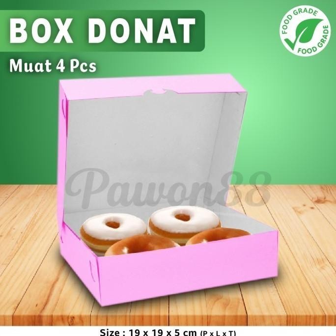 (Expert) Kotak Dus Box DONAT PINK Isi 4