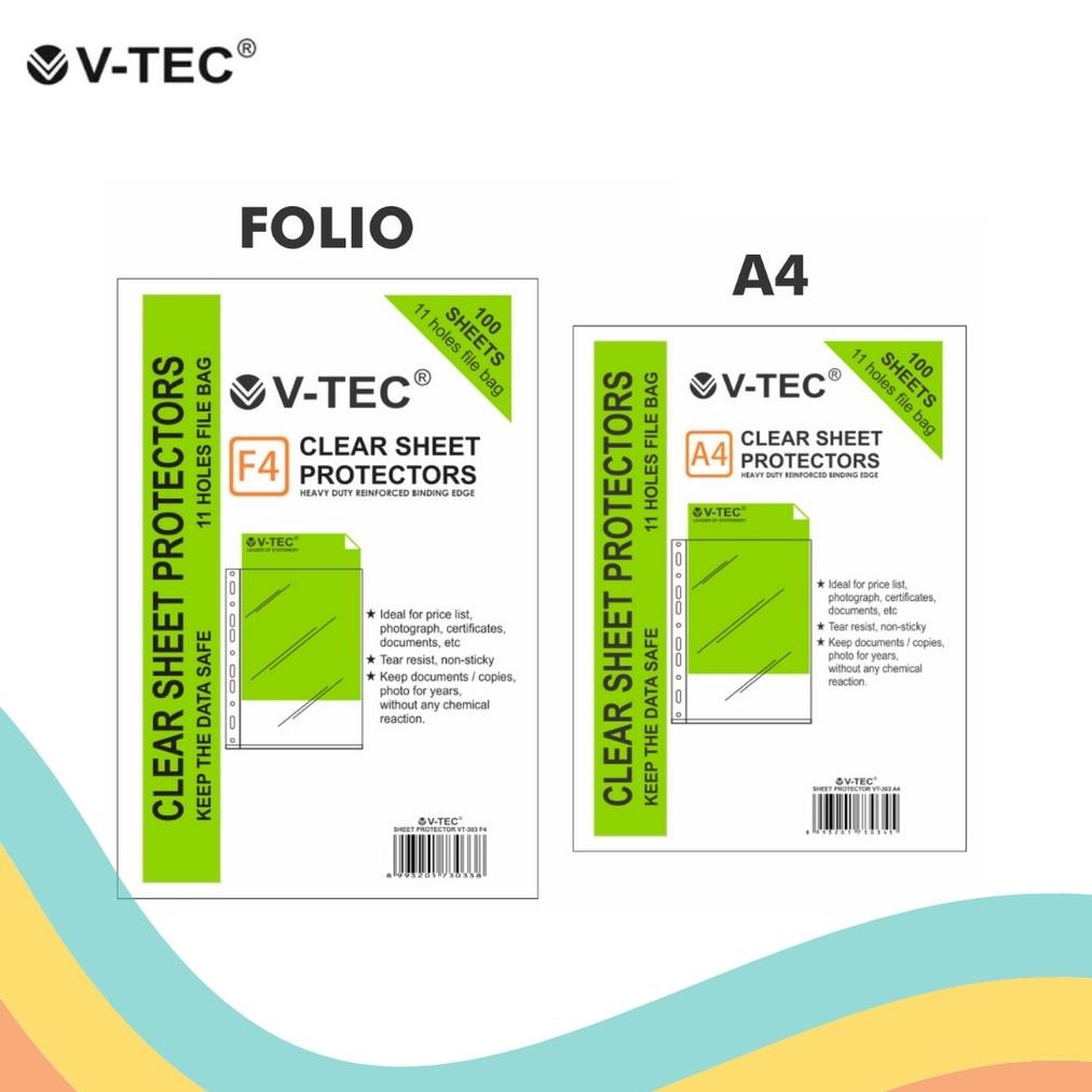 

CLEAR SHEET PROTECTOR V-TEC VT-303 A4 (100'S)