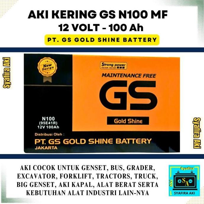Terlaris Aki Genset Gs Mf N100 Aki Kering 12V / 100Ah