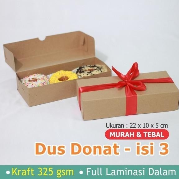 (Expert) Dus Coklat Donat Isi 3 / Box Donat / Dus Brownies M /Dus Roti/22x10x5