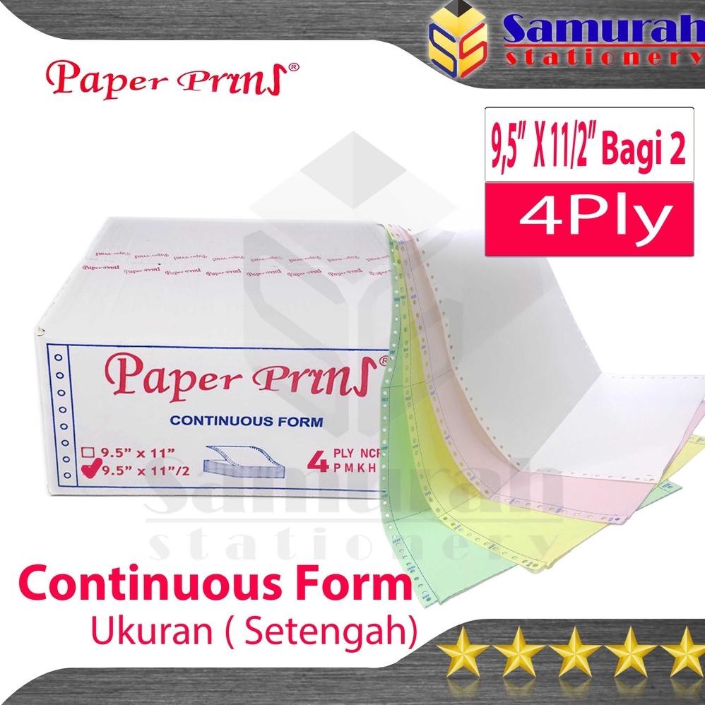 

Sale! Kertas Continuous Form 9.5 X 11" Full 4 Ply Ncr Prs Paperprins | Kertas Komputer Rangkap 4 Warna
