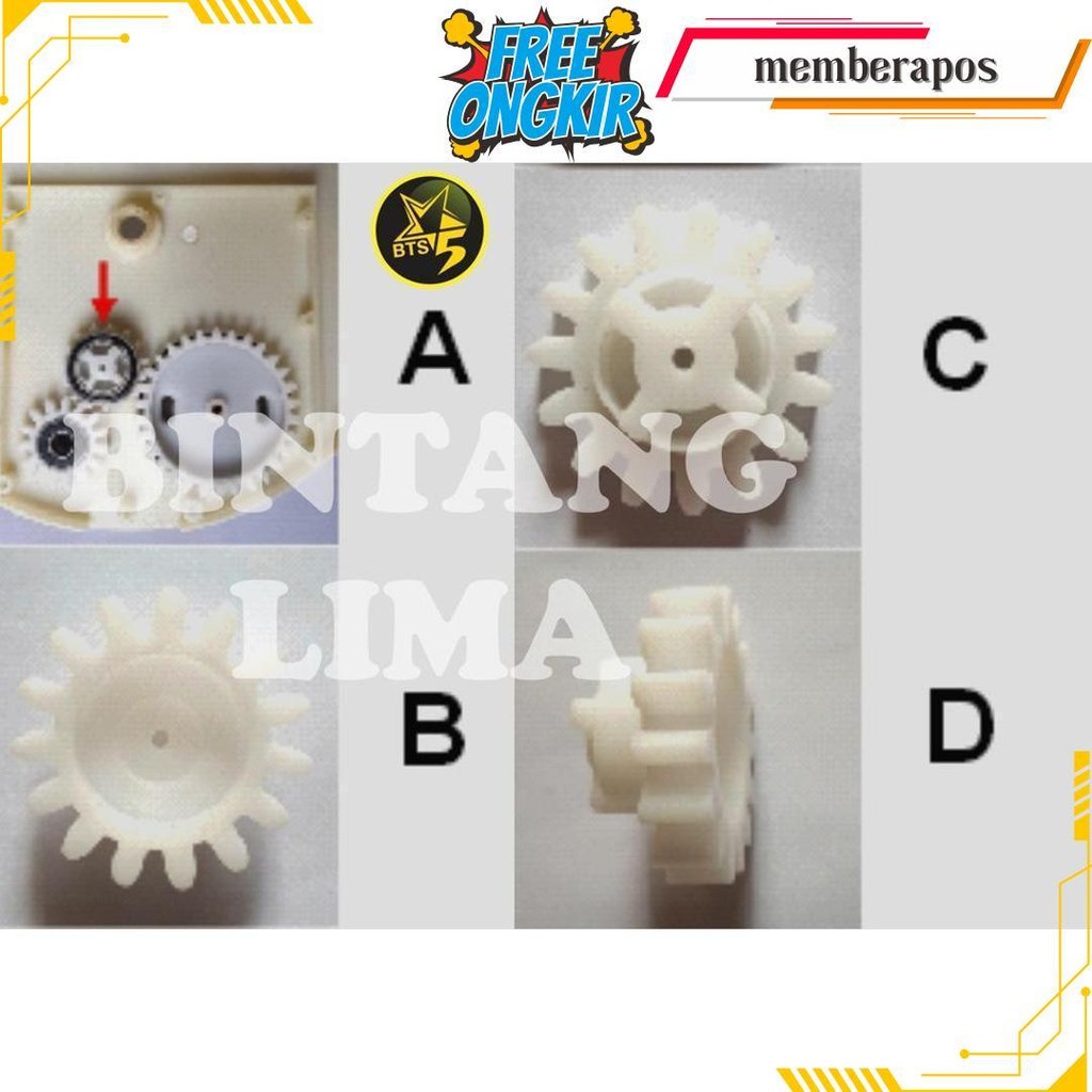 Spare Parts / Onderdil / Suku Cadang Alat Tanam Jagung Bintang Lima - Gear/Gir Bintang Bts5-Sp01 Ori