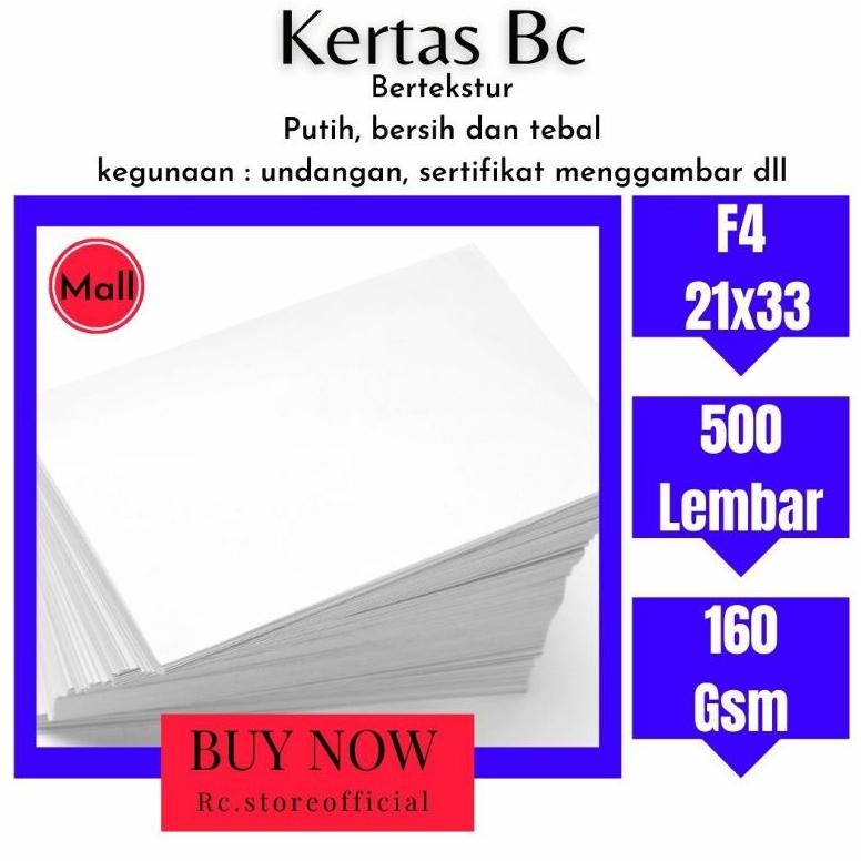

Sale! Kertas Brief Card F4 160Gsm Putih Isi 500 Lembar - Kertas Tebal F4 Bc