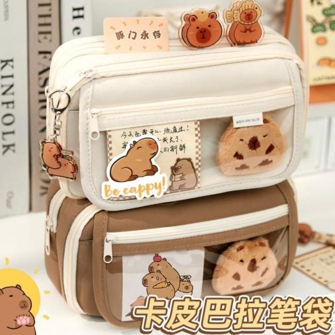 

Kotak Pensil Boneka Bulu Lucu CAPYBARA SET + PLUSHIE Edition Gwiyeo Pencil Case Stationery Bag Kawaii Doll pl