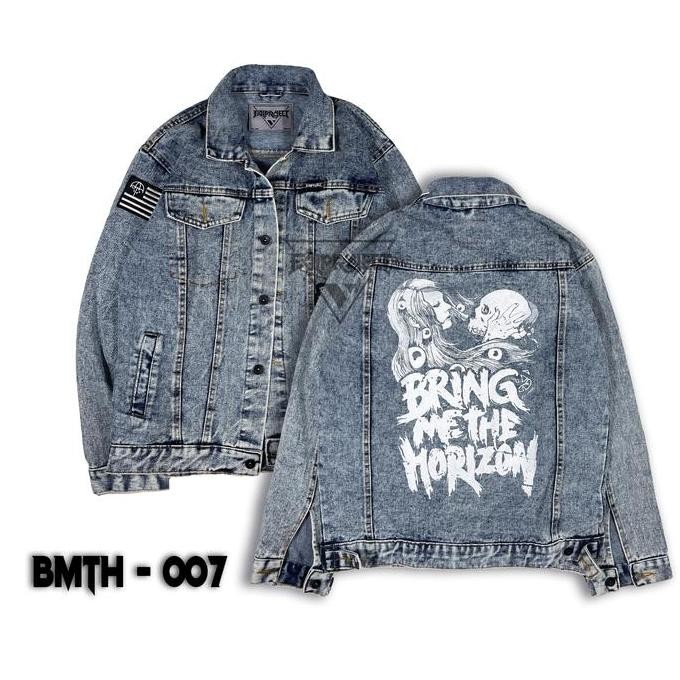 jacket denim sablon jaket jeans patch bordir bring me the horizon daps