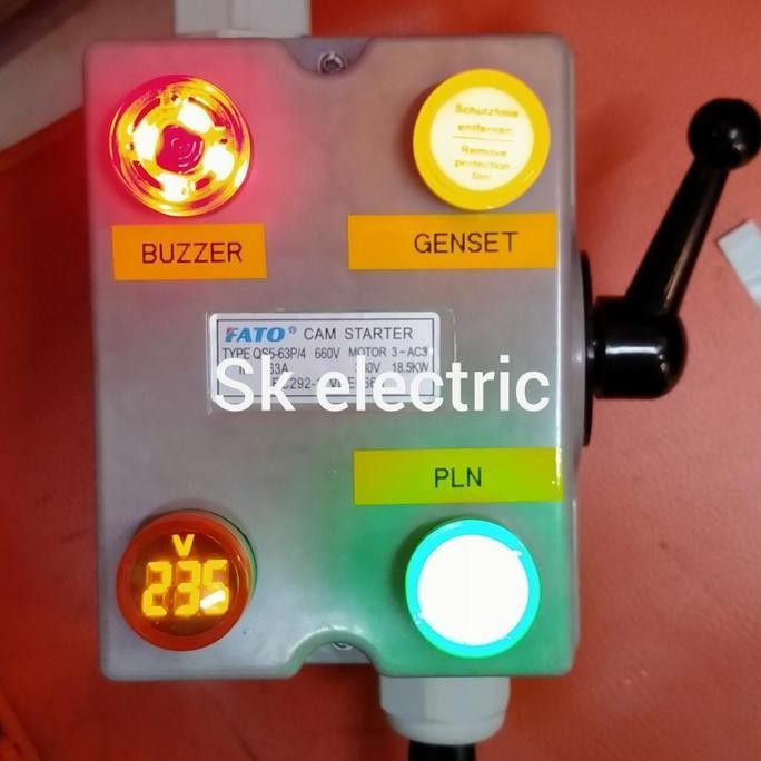 

Terlaris Handle Genset/Ohmsaklar/Cos Change Over Switch 63A 5500Watt 1Phase