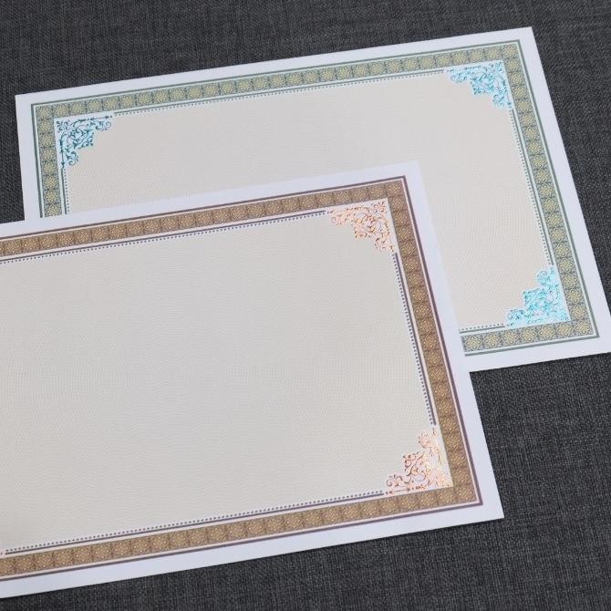 

Sale! Kertas Blanko Piagam Sertifikat A4 Simpaty Foil Sudut Emas Mewah