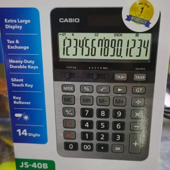 

restock CASIO KALKULATOR 14 DIGIT JS 40 B HEAVY DUTY CALCULATOR DESKTOP TYPE
