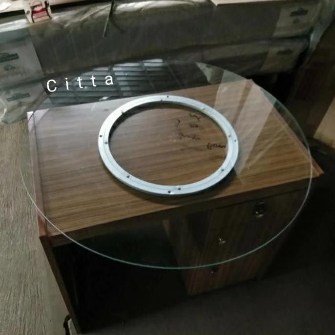 Terlaris Putaran Meja Makan Kaca Bulat 80