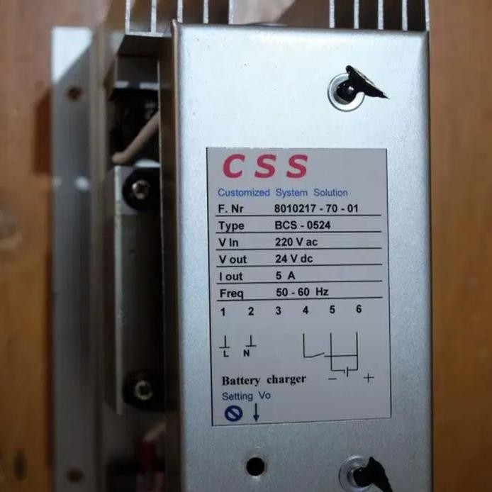 

Terlaris Battery Charger Genset Css 24Vdc/5A 1Phase