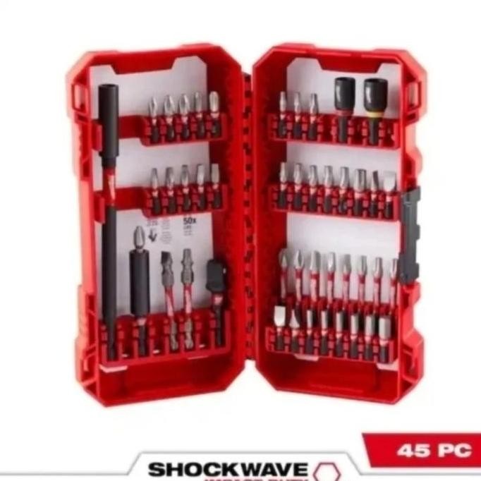 ready  MILWAUKEE 48-32-4023 SHOCKWAVE 45pcs Mata Obeng Set