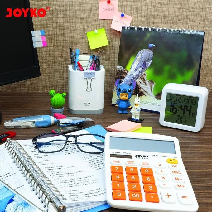 

restock (1 Unit) Kalkulator JOYKO CC-8A / CC-8CO Calculator 12 Digit Ratusan Miliar Big Display Dual Power Check & Correct