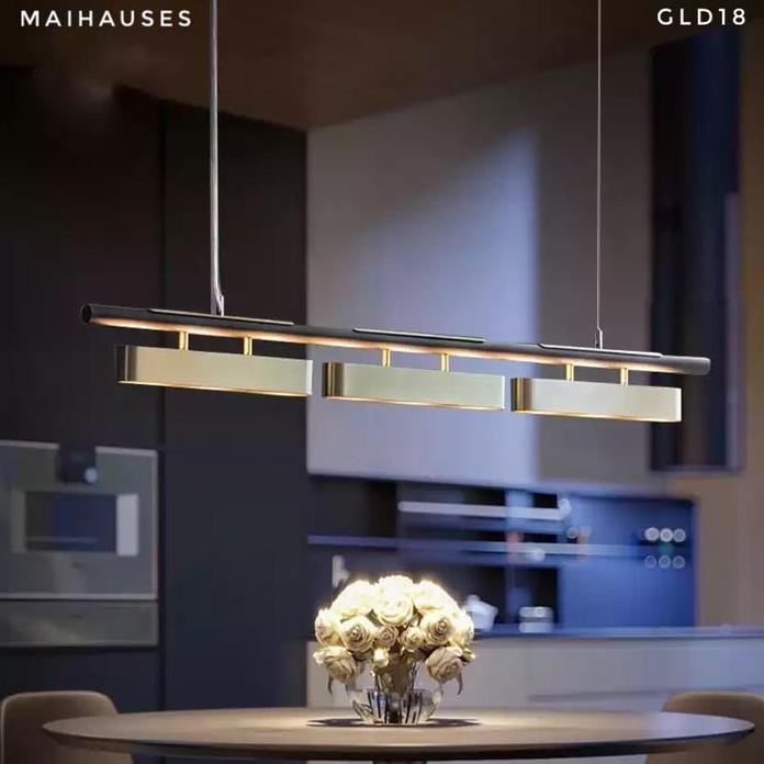 

Terlaris Lampu Gantung Hias Lamp Pendant Meja Makan Resto Cafe Minimalis Gld18 Chandelier Hang Plafon Gold Emas Hitam Black Led White