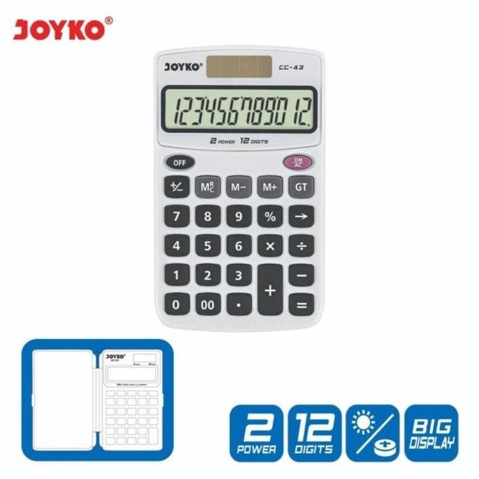

restock JOYKO CC43 CALCULATOR POCKET 12 Digits - Kalkulator Saku CC 43