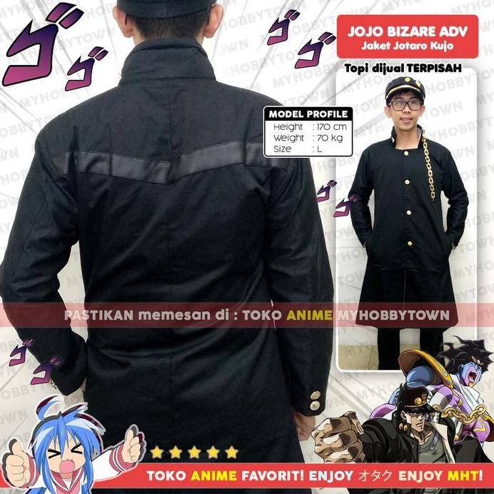 new  Jaket Jubah Coat Jotaro Kujo Jojo Bizarre Adventure Kostum Cosplay