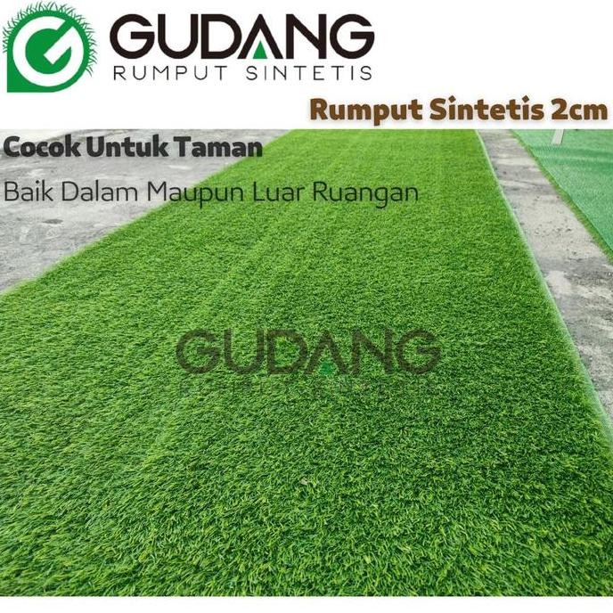 Rumput sintetis 2CM rumput palsu, 1ROLL 2 Meter X 25 Meter
