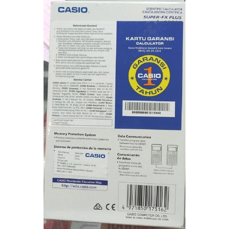 

restock kalkulator casio fx 5800P fx5800 calculator programmable scientific