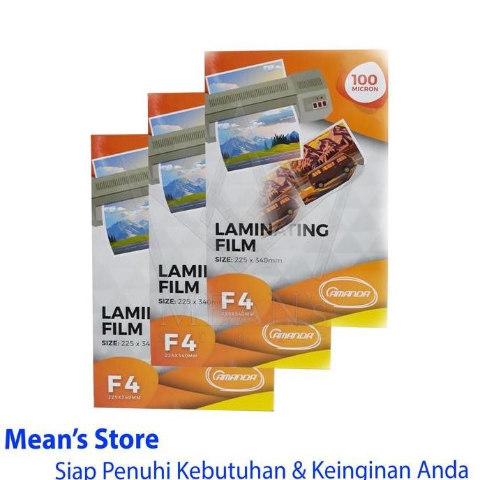 

ready !!! Plastik Laminating Amanda Ukuran Folio F4 100 Micron / Plastik Pres F4