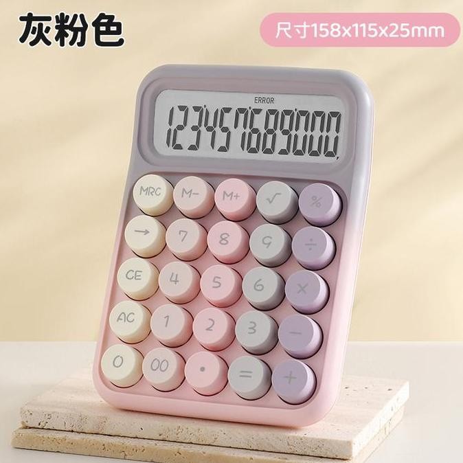 

restock Kalkulator Keyboard Warna Gradasi Mekanis Portabel Layar Kecil 12 Digit