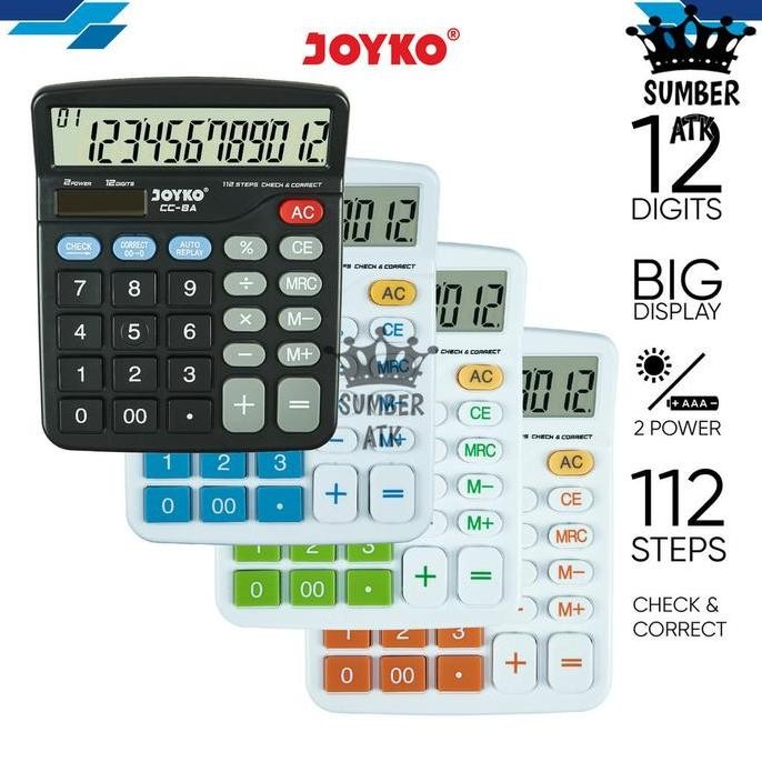 

restock Calculator Kalkulator Joyko CC-8 12 Digits Check Correct CC-8CO COLOR