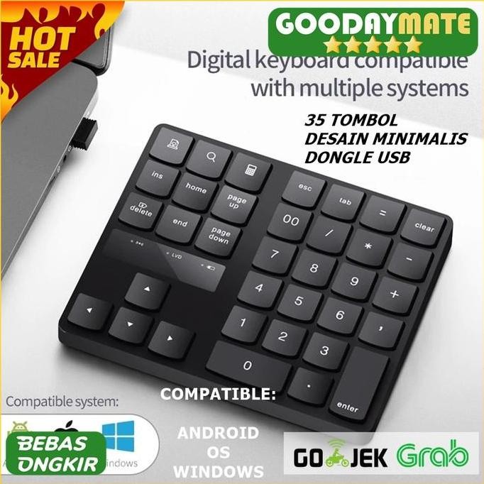 Keypad Numeric Angka Keyboard Kalkulator Numpad Wireless Bluetooth
