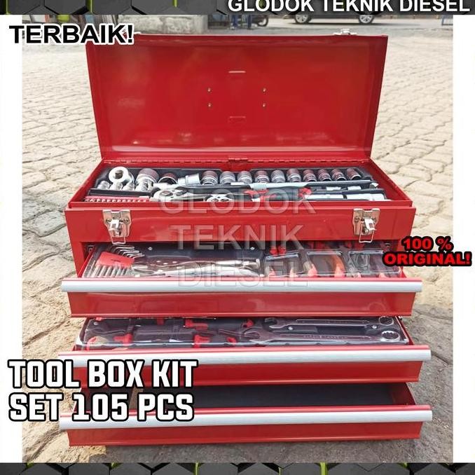 WIPRO 1/4" & 1/2" Tool Box Kit Set TS 105 PCS METRIC LENGKAP BENGKEL