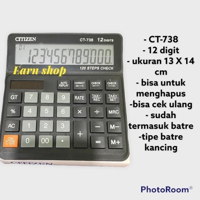 

restock Kalkulator Citizen CT-738 12 digits Kalkulator Dagang Citizen CT 738