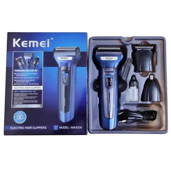 Terlaris Kemei Km 6330 Kemei Km 6331 3In1 Alat Mesin Cukur Rambut Kumis Bulu Janggut Listrik Elektri