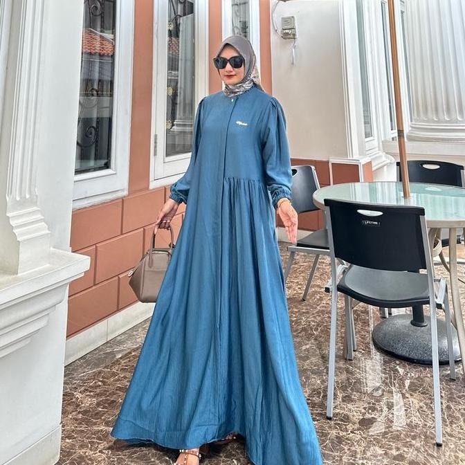 Naura Dress - Silk Sutra Simple Nyaman Wanita  Muslim Formal Gamis