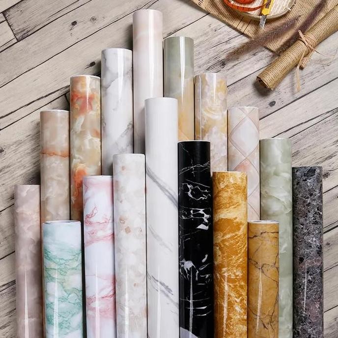 1 roll besar - ( BISA COD ) Wallpaper Dapur Stiker Dinding Dapur Meja Lemari Kayu Anti Air Minyak da