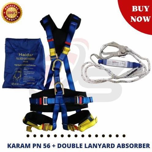 

Terlaris Body Harness Haidar Pn 56 + Double Lanyard Absorber Big Hook