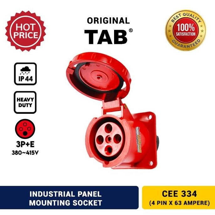 

Terlaris Stop Kontak Genset 4 Pin 63A Cee 334 Tab Industrial Panel Socket 63 A