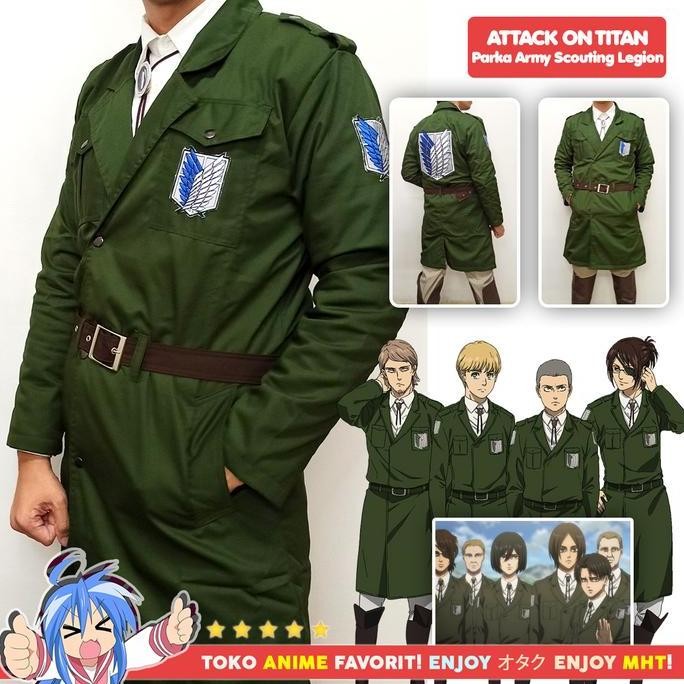 Murah Jaket Parka Military Scouting Legion Survey Corps Paradise Shingeki No Kyojin Attack On Titan 