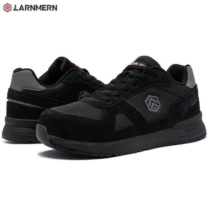 

Terlaris Larnmern Safety Shoes Mens Sneakers Steel Toe Construction Antistatic Work Shoes Pria L9096 Black Kerja Hitam