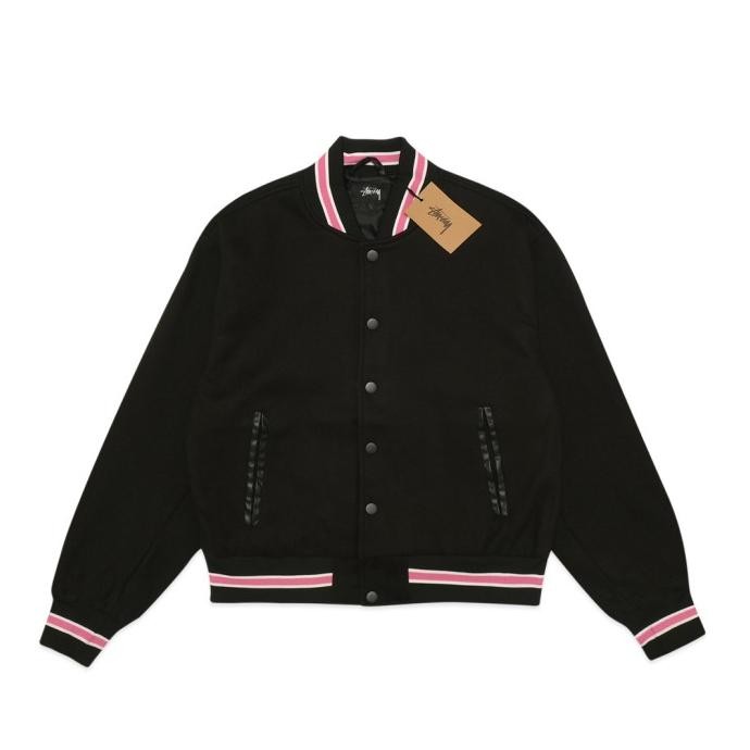 Sale Stussy S Talk Melton Varsity Jacket