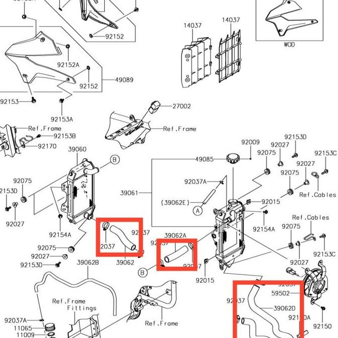 Selang Radiator Kawasaki KLX 250 Orinal Ready Stock