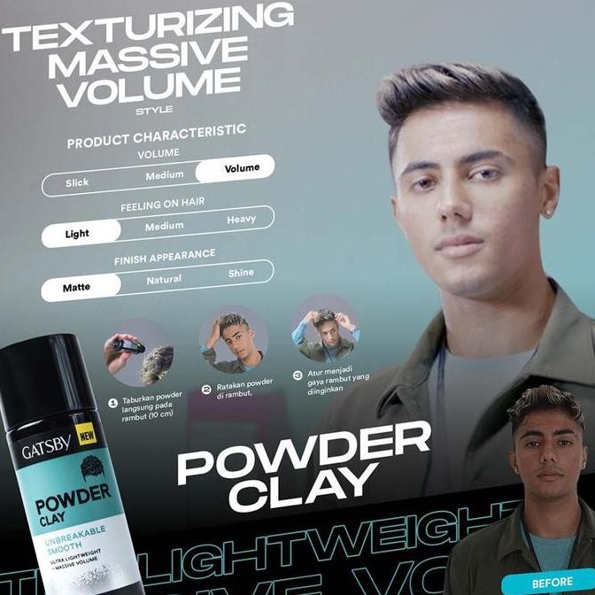 Hair Powder Hairpowder GATSBY Powder Clay Unbreakable Smooth Matte murah