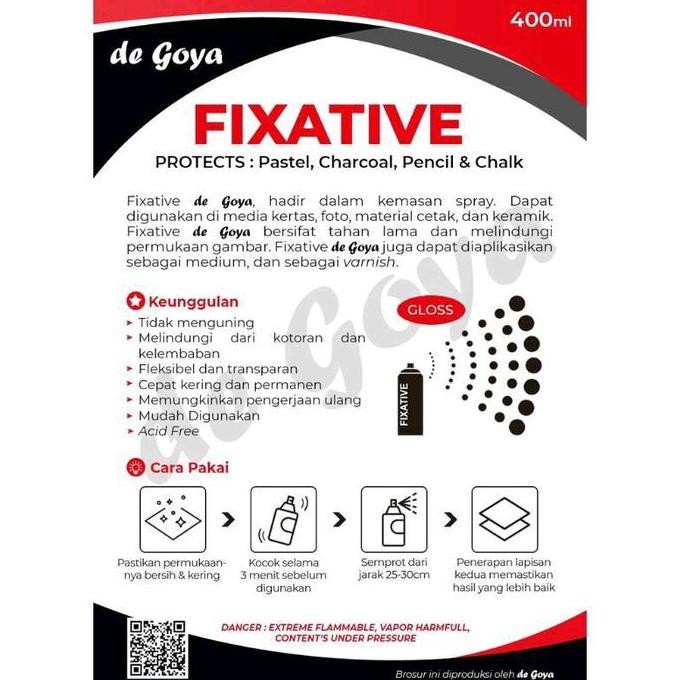 

ready DE GOYA FIXATIVE WORKABLE GLOSS CAIRAN PELINDUNG GAMBAR LUKISAN