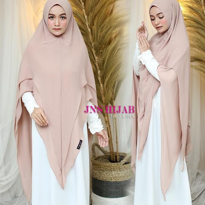 premium khimar SAUMI-hijab ceruty 2 layer jumbo/khimar ori jns hijab